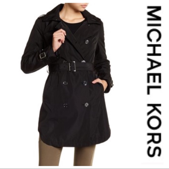 Michael Kors Jackets & Blazers - 💕SALE💕NWT Michael Kors Black Hooded Trench Coat